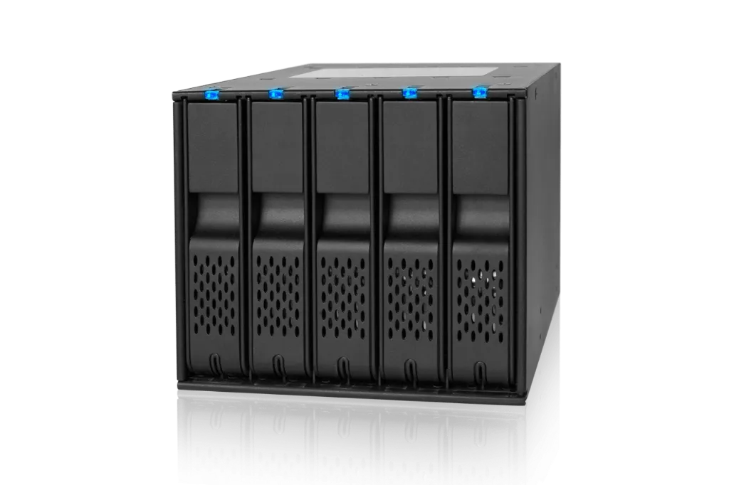 [4711132867251] MB975SP-B R1 Tray-less 5 Bay 3.5" SATA Hard Drive Hot Swap Backplane Cage in 3x External 5.25" Bay